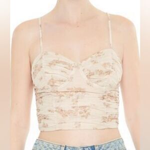 New. Floral Cream Spaghetti Strap Top